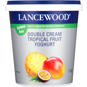 LANCEWOOD Tropical Fruit Lactose Free Double Cream Yoghurt 1kg