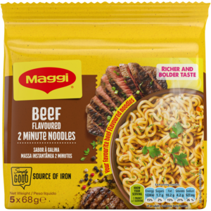 Maggi Beef Flavoured 2 Minute Noodles 5 x 68g