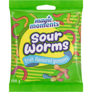 Magic Moments Sour Worms 100g