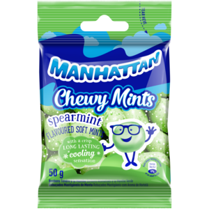 Manhattan Spearmint Flavoured Chewy Mints 50g