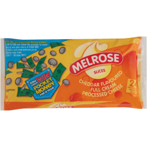 Melrose Cheddar Flavoured Full Cream Processed Cheese Slices 400g