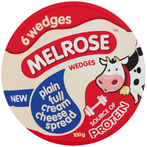 Melrose Plain Full Cream Cheese Spread Wedges 6 Pack