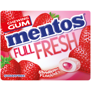 Mentos Full Fresh Strawberry Flavoured Chewing Gum 12g