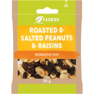 Padkos Roasted & Salted Peanuts with Raisins 50g