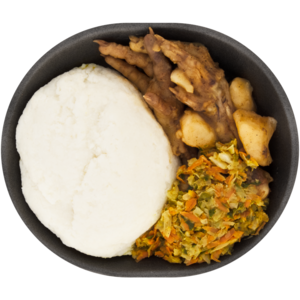 Pap, Cabbage and Chicken Feet Meal