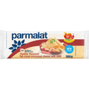 Parmalat Cheddar Flavoured Sliced Full Cream Processed Cheese with Chilli 54 Pack