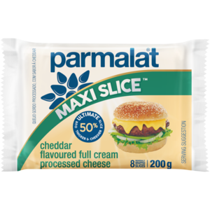 Parmalat Maxi Slice Cheddar Flavoured Full Cream Processed Cheese Slices 200g