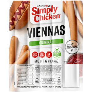 RAINBOW Simply Chicken Original Smoked Viennas 500g