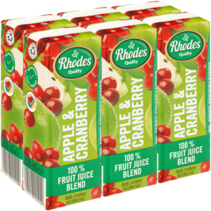 Rhodes Quality Apple & Cranberry 100% Fruit Juice Blend 6 x 200ml