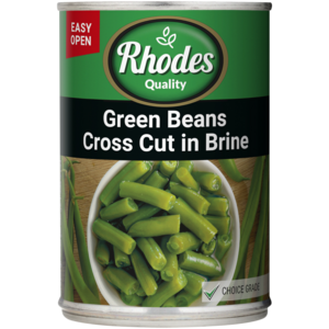 Rhodes Quality Cross Cut Green Beans in Brine 100g