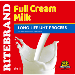 Ritebrand Long Life Full Cream Milk 6 x 1L
