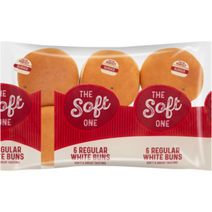 The Soft One Regular White Buns 6 Pack