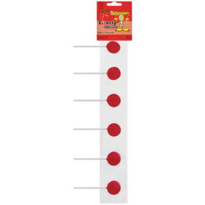 Sovereign Lovely Lollies Cherry Flavoured Lollipops Strip 7 x 7.3g