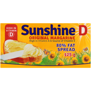 Sunshine D Original 80% Fat Spread Original Margarine Brick 125g