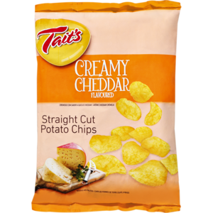 Tait's Creamy Cheddar Straight Cut Chips 125g