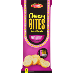 Tasty Treats Cheezy Bites Fruit Chutney Flavour Snack Biscuits 6 x 30g
