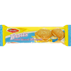 Tasty Treats Custard Filled Biscuits 80g