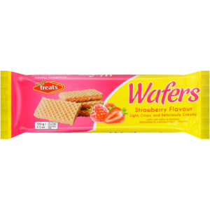 Tasty Treats Strawberry Flavour Wafers 100g
