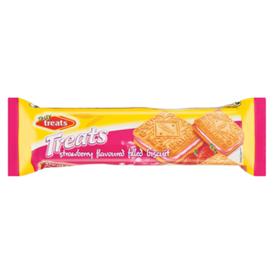 Tasty Treats Strawberry Flavoured Filled Biscuit 80g