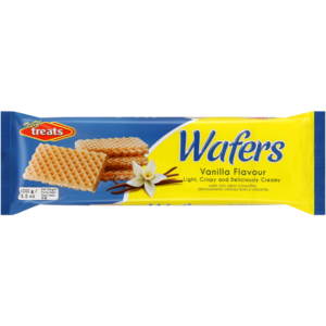 Tasty Treats Vanilla Flavour Wafers 100g