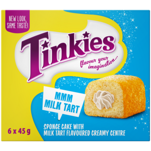 Tinkies Milk Tart Flavoured Sponge Cake 6 x 45g