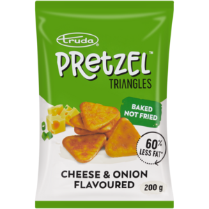 Truda Pretzel Cheese & Onion Flavoured Triangles 200g