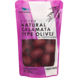 Tuna Marine Natural Calamata Type Pitted Olives in Traditional Brine 180g