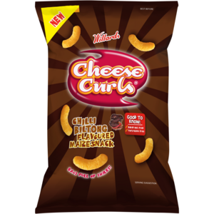 Willards Cheese Curls Chilli Biltong Flavoured Maize Snack 90g