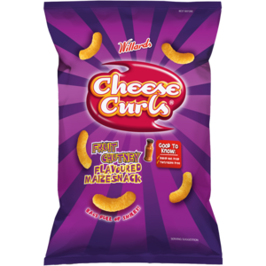 Willards Cheese Curls Fruit Chutney Flavoured Maize Snack 90g