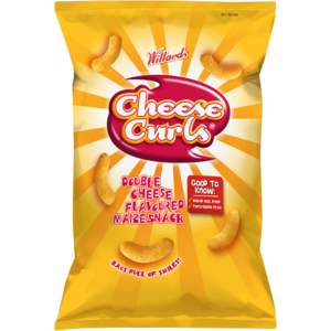 Willards Cheese Curls Double Cheese Flavoured Maize Snack 90g