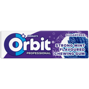 Wrigley's Orbit Strong Mint Flavoured Professional Sugarfree Chewing Gum 10 Pack